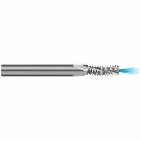 HARVEY TOOL 0.085in. dia. x 0.175in. Carbide Multi-Form 4-40 Thread Milling Cutter Coolant Through, 3 Flutes 17316
